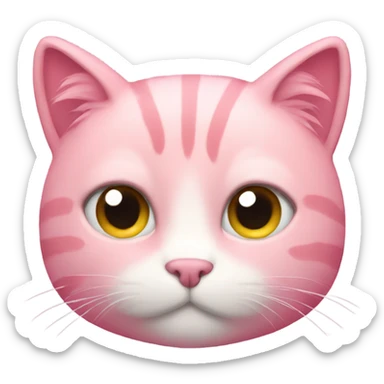 cozy pink cat sticker