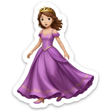 running away princess brown hair sticker