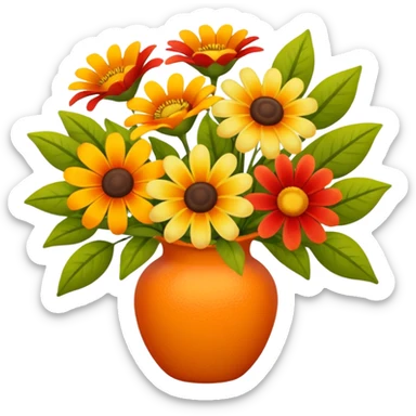 bouquet of flowers that are the colours of august  sticker