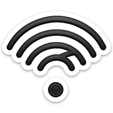 wifi single black line signal sticker