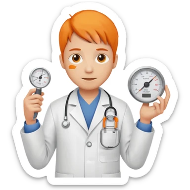 orange west person holding a meter sticker