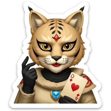 Lynx from shadow fight 2 holding a uno reverse card sticker
