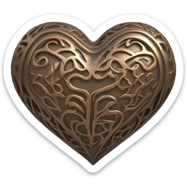 A bronze heart sticker