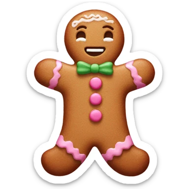 Pink gingerbread sticker