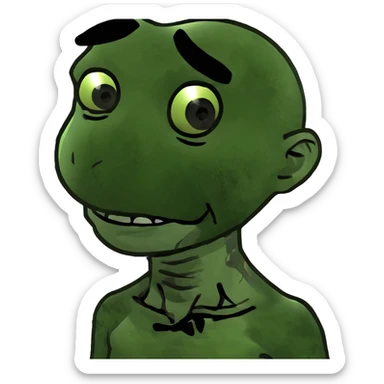 boy zombie teen with dark brown hair medium sticker