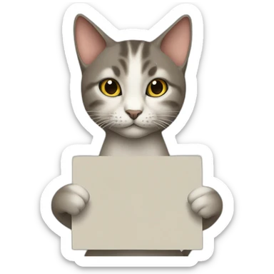 cat holding a sign with the inscription “Safina” sticker