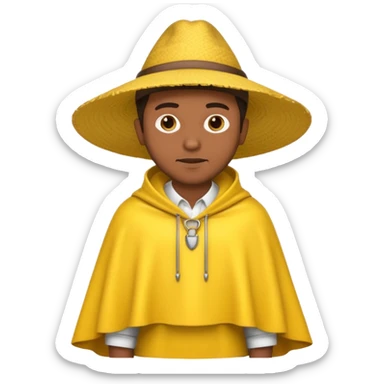 brown skin man with fashion yellow pancho sticker