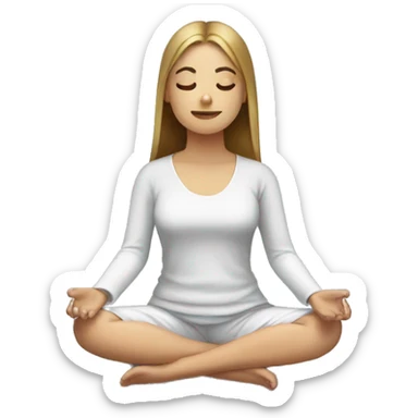 European girl meditating sticker