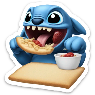 Stich eating sticker
