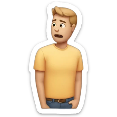 man with stomach ache sticker