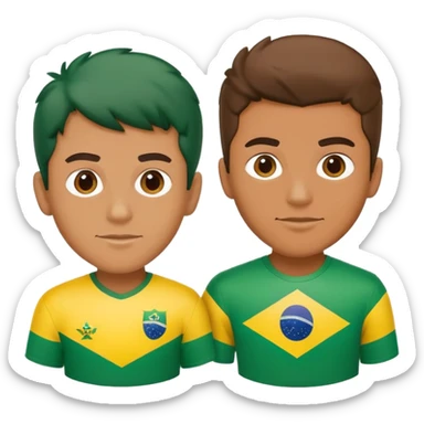 2 guys with Brazilian flag  sticker