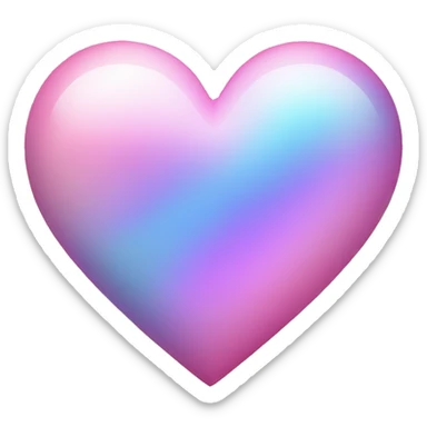 Pink and Blue iridescent heart  sticker