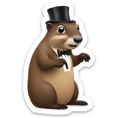 Pianist Groundhog  sticker