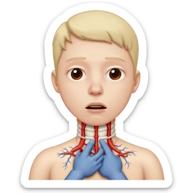 Choking throat sticker