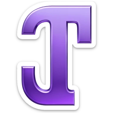 purple capital letter I alphabet sticker