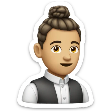 Un garçon au chignon qui fume  sticker