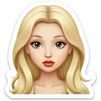 chica con pelo muy largo rubia guapa y con pestañas y labios grandes sticker