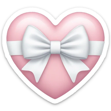 Pastel pink heart with white bow sticker