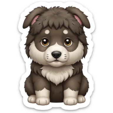 A dark-colored Caucasian Shepherd puppy with cropped ears sticker
