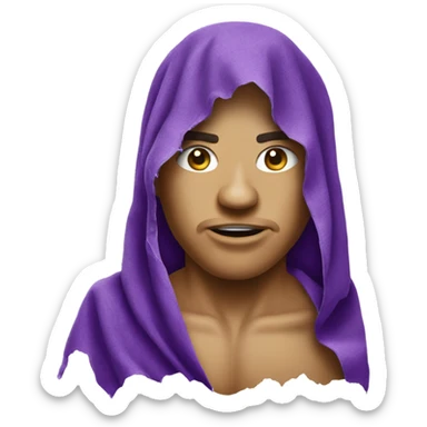 purple ripped cloth sticker