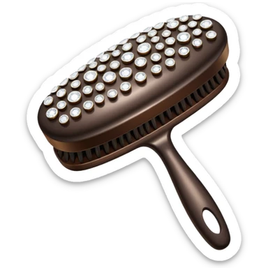 dark brown hair brush with diamonds sticker