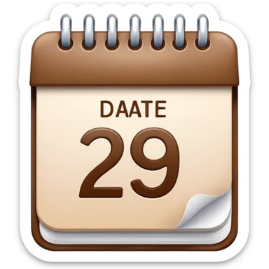 calendar emoji with umber 29 sticker