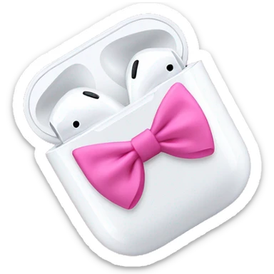 airpod maxes with pink bows tied around  sticker