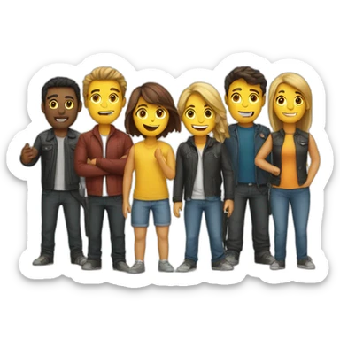 a 7 people group in the tour sticker