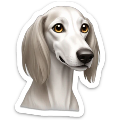 sprint white Saluki sticker