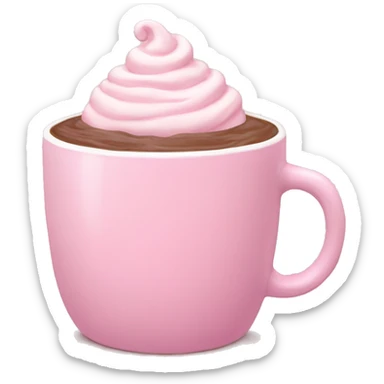 Aesthetic light pink hot chocolate sticker