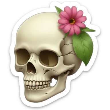 flower skull sticker