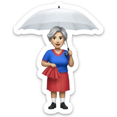  White middle aged Lady with short  dark hair Crystal palace football supporter in the rain sticker