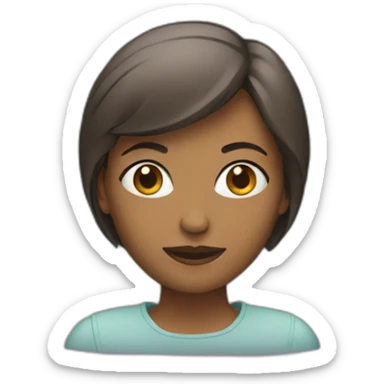 woman behind laptop sticker