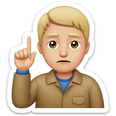 Sad face with middle left finger in disgust sticker