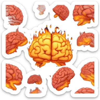 brain in fire sticker