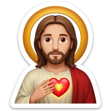 Jesus Christ with heart sticker