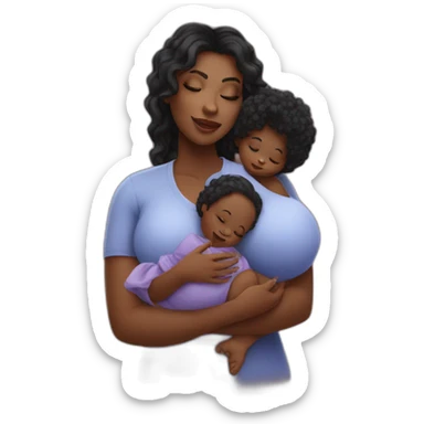 beautiful heavyset Black women holding baby sticker