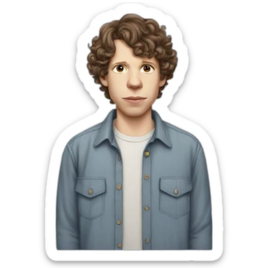 jesse-eisenberg cartoon wearing shirt sticker