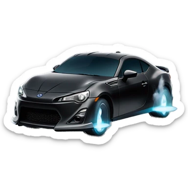 Fr-s Haunted Darth Vader’s ice cube race car with bright white headlights and glowing light saber bumpers  sticker