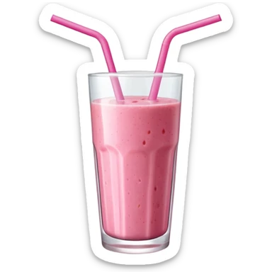 Strawberry smoothie (pink, straw) sticker
