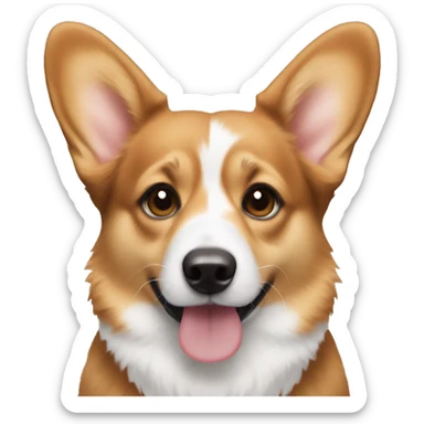 welsh corgi with brown hair girl sticker