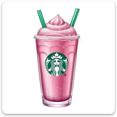 Starbucks glittery pink drink  sticker