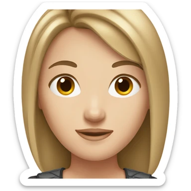 White girl with short straight brown hair sticker