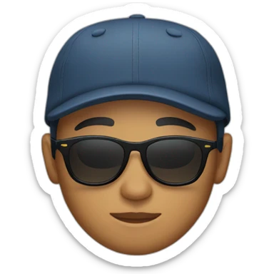 a boy with sunglasses and backwards cap sticker