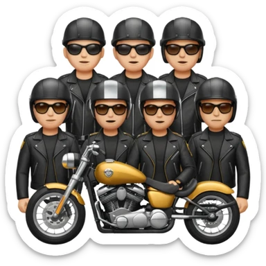 biker gang with sunglasses sticker