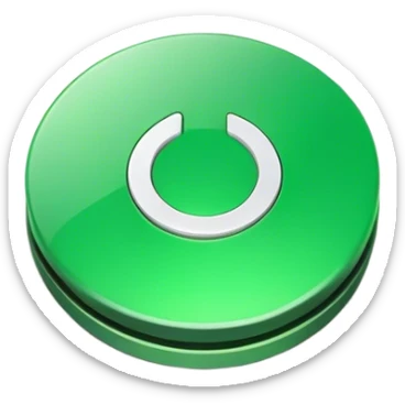 Green button top view sticker