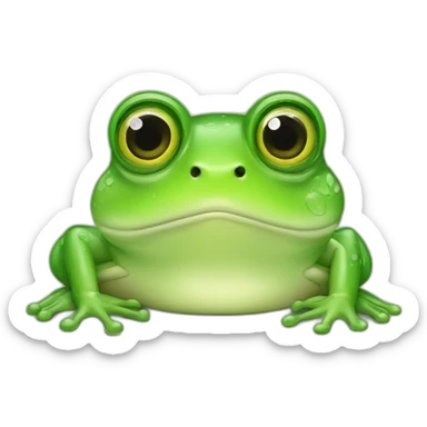 cute green frog with beautiful eyes sticker