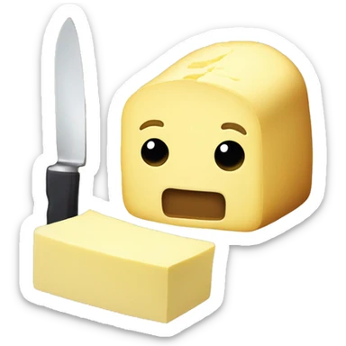 Sentient butter with knife sticker