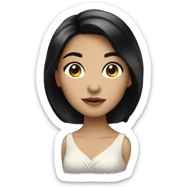 elegant girl with black hair sticker