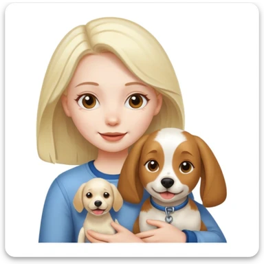 girl and her pet dog sticker